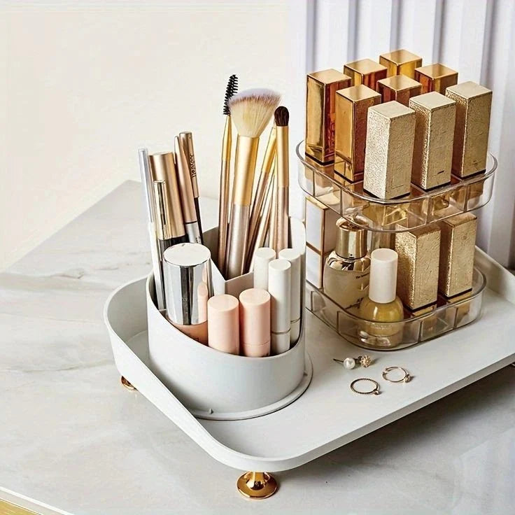 360 Twist Split Makeup Rack, Large Capacity Carousel Spinning Holder, Makeup Pen Organizer Detachable Cosmetic Storage Rack, Vanity Table Desktop Cosmetic Shelf, Table Top Makeup Organizer, Multipurpose Cosmetic Container 360 Twist Split Makeup Rack, Large Capacity Carousel Spinning Holder, Makeup Pen Organizer Detachable Cosmetic Storage Rack, Vanity Table Desktop Cosmetic Shelf, Table Top Makeup Organizer, Multipurpose Cosmetic Container